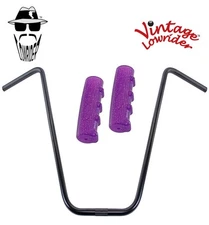 Original Lowrider 24" 22.2 D Handlebar Black 0214 120mm Grips Sparkle/Purple
