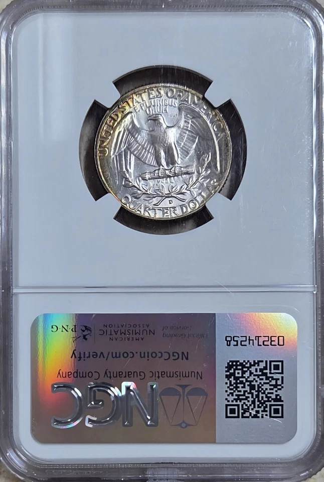 1964 D 25c 🌈NGC MS-67+ SUPERB++, GORGEOUSLY TONED WASHINGTON QUARTER! - Image 2 of 2