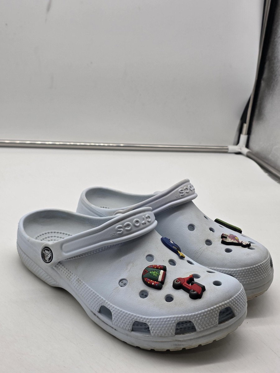 Crocs Classic Clog Shoes Womens Size 9 White Jibbitz Charms  display picture 2