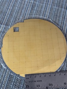Silicon wafer - gold plated - scribed - 12mm die width - semiconductor education