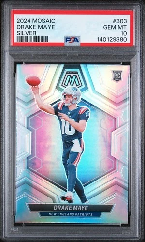 2024 Panini Mosaic DRAKE MAYE Silver Mosaic Prizm RC #303 PSA 10