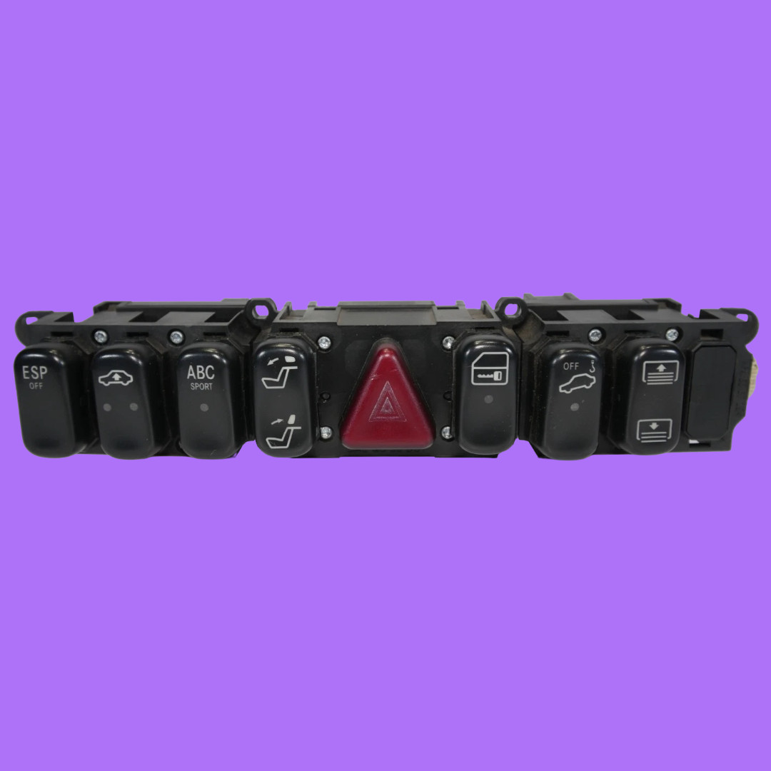 🟩00-02 Mercedes W215 CL600 Center Dash Hazard Light Switch Control Panel OEM