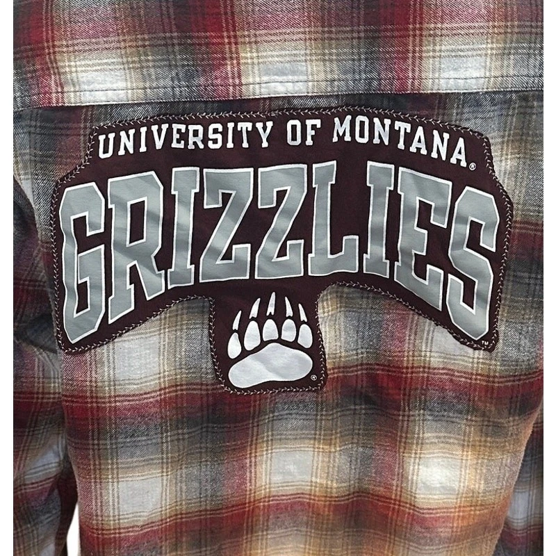 Camisa de franela a cuadros de los Grizzlies de la Universidad de Montana GRANDE de gran tamaño fútbol americano UM Foto 2 de 4