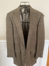 Brooks Brothers Men's Houndstooth Lined Blazer Brown 40R Sport Coat