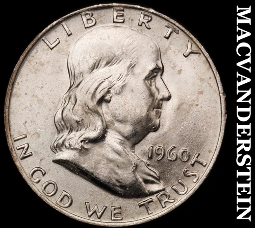 1960-D Silver Franklin Half Dollar - Choice Gem Brilliant Unc++++  #i1859