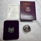 1989-S Proof American Silver Eagle Dollar $1 - Box W / C.O.A. US Mint
