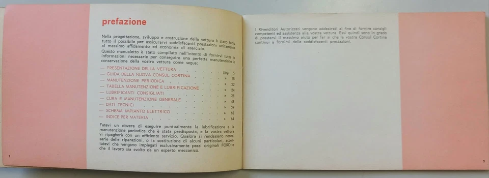 LIBRETTO USO MANUTENZIONE FORD CONSUL CORTINA , Buone Condizioni, Anni'60, Raro! - Immagine 4 di 4