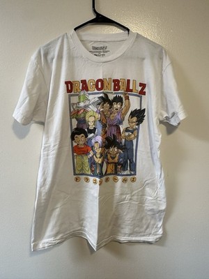 Dragon Ball Z Graphic T-Shirt Mens Large White Goku Vegeta Anime Tee L