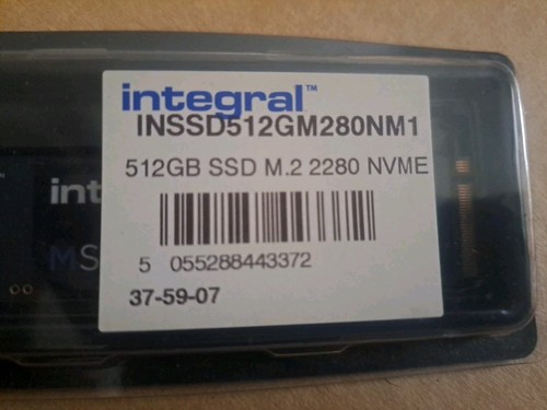512GB Integral M1 SERIES M.2 2280 PCIE NVME SSD (INSSD512GM280NM1) - 第 3/3 張圖片