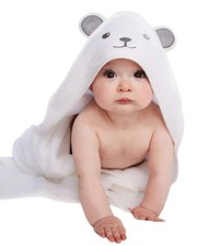 HIPHOP PANDA Hooded Towel - Rayon Made from 30x30 Inch (Pack of 1), Bear 