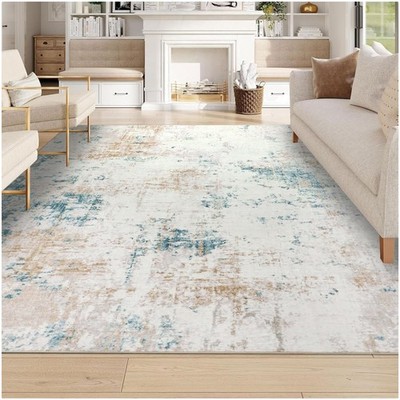Teppich Wohnzimmer 160x230cm, Teppich Beist, Modern, Waschbar, Kurzflor, Ruts...
