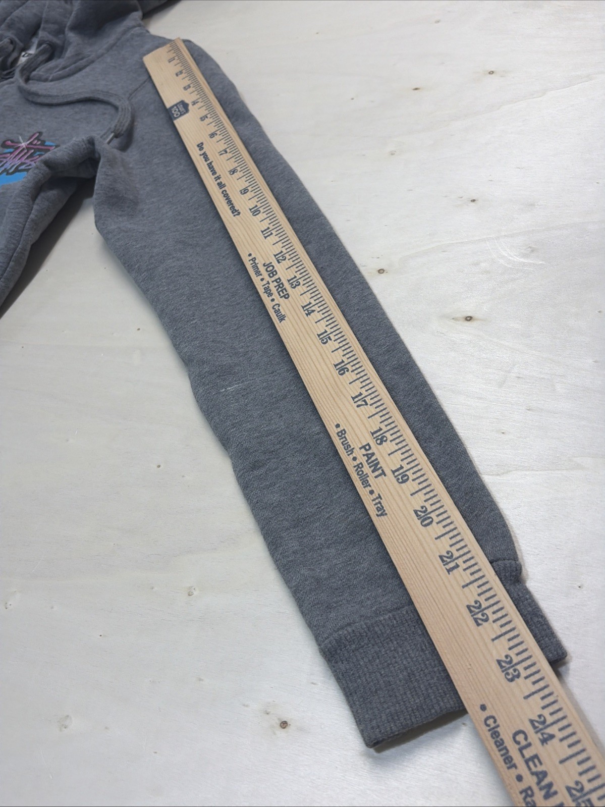 Stussy Gray Full Zip Hoodie Logos Front And Back Size Extra Small thumbnail 5