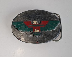 Vintage Siskiyou Buckle Co Belt Buckle Native Thunderbird Made in USA