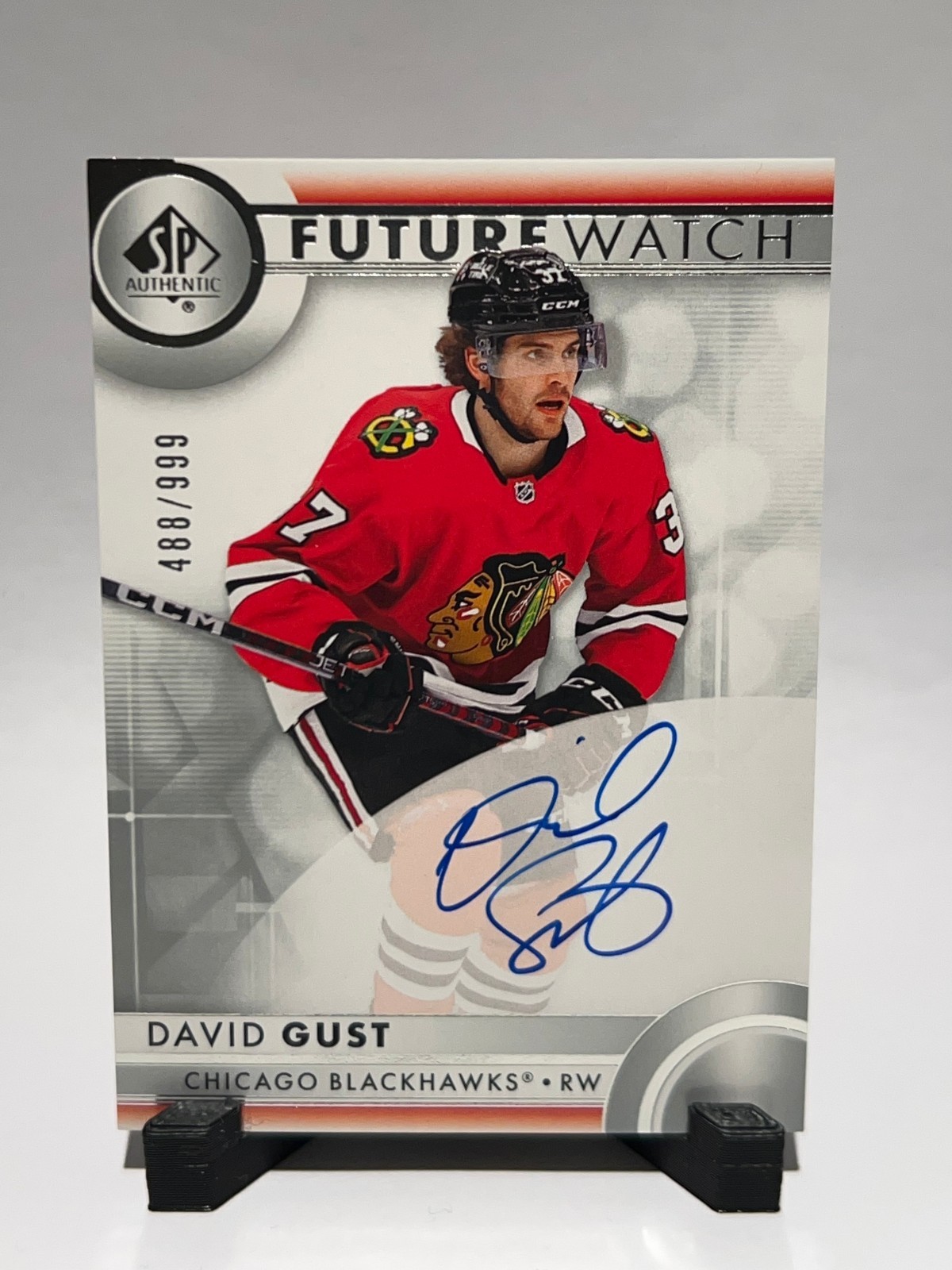 David Gust 2023-24 SP Authentic Future Watch Auto /999 #123 Chicago Blackhawks