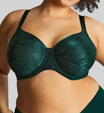 Sculptresse by Panache DARK GREEN Illuminate Non Padded Bra, US 40DD, UK 40DD