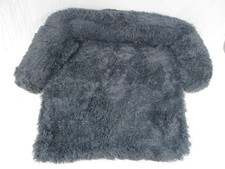 Calming Dog Bed Fluffy Plush Dog Mat for Furniture Small Dark Grey 31" X 30"