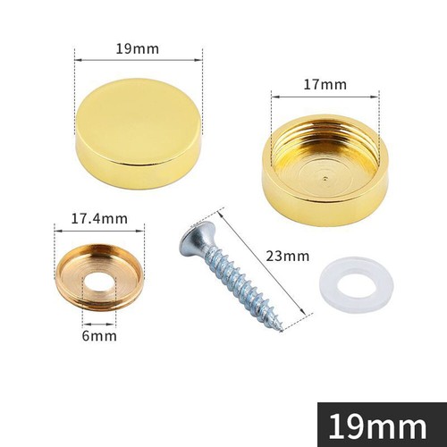 10-25mm Dome/Flat Screw Cover Caps Copper Electroplated Decorative Mirror Screws - Picture 23 of 41