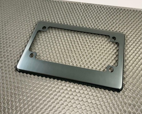Anodized Aluminum Motorcycle License Plate Frame - Gray - Picture 4 of 8
