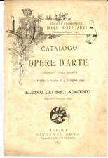 1891 TORINO SocietÃ  PROMOTRICE DELLE BELLE ARTI Elenco dei soci aggiunti