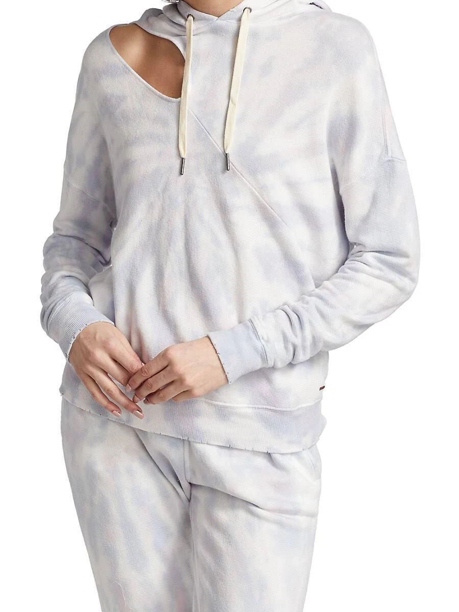 N PHILANTHROPY Fran Tie Dye Cutout Hoodie Sweatshirt Sweater Morning Dew NEW