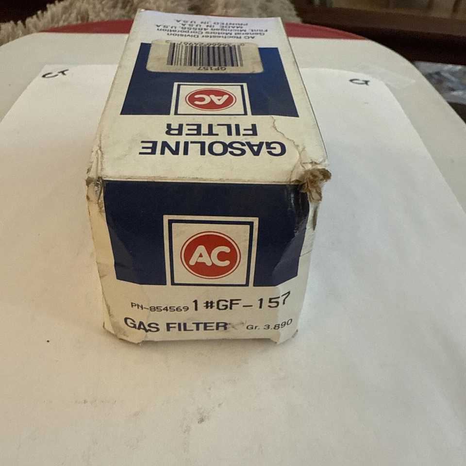 Nuevo de Lote Antiguo AC Delco GF157 ~ GM#854569 Elemento de Filtro de Combustible de Gasolina para Chevy V8 Foto 2 de 2
