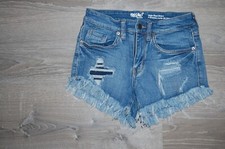 Mossimo JUNIORS High Rise Cut-Off Distressed Shorts Size 00/24 Super Stretch