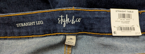 Style & Co Jeans sz 14 straight leg stretchy high rise 1128 - Picture 5 of 6