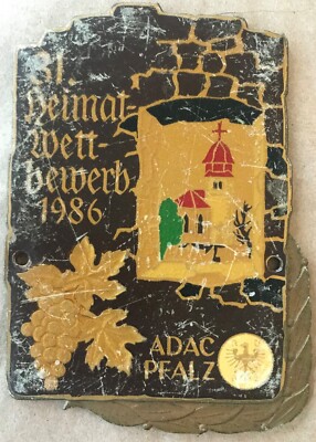 Badge Automobile German Rally #060 1986 31. ADAC Heimatt Wettbewerb Pfalz Rally