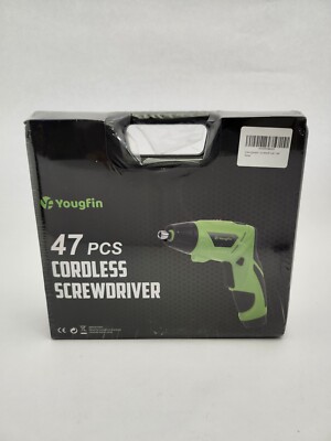 Yougfin  Electric  47 pcs 3.6V Small Cordless Screwdriver  Green/Black Tool Set.