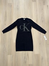 Calvin Klein Jacquard Knit CK Logo Dress Size S