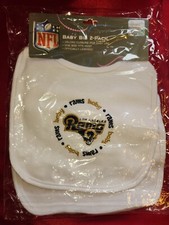 2 Count- NFL Los Angeles Rams Baby Fanatic Bib Set, New With Free Shipping 