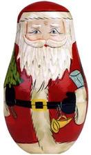 Paper House Productions Santa Nesting Doll Box of 10 Christmas Cards