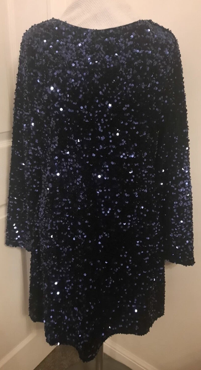 gal gadot blue dress Billieblush Girls Sequin Occasion Dress in Navy main image 1