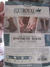 Equiroyal Synthetic Suede Half Chaps - breathable mesh New size is Large