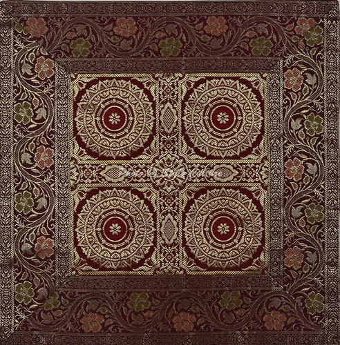 Home Decor Pillow Cover Brocade Jacquard Bohemian Cushion Cover Throw 16 x 16 in - Picture 5 of 6