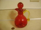 Vintage BLENKO Amberina Glowing Art Glass Cruet w Stopper Stunning Collectible!
