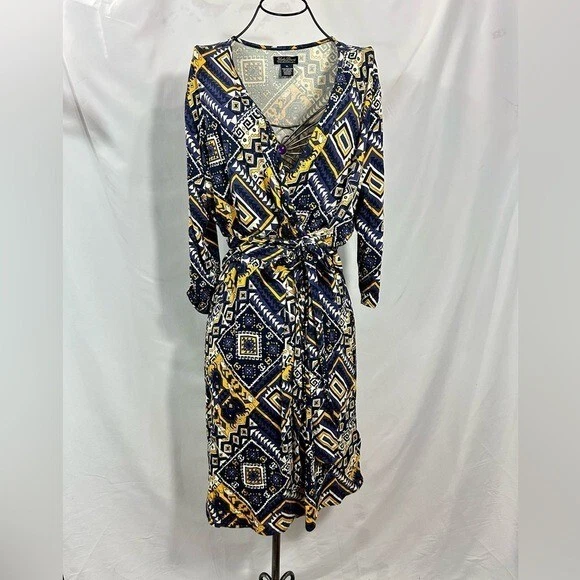 Vintage Lucky Brand Live in Love geometric dress size XL - Image 4 of 4