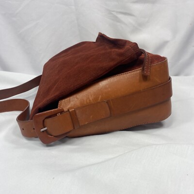 Maison Martin Margiela Burgundy Cognac Leather Messenger Bag