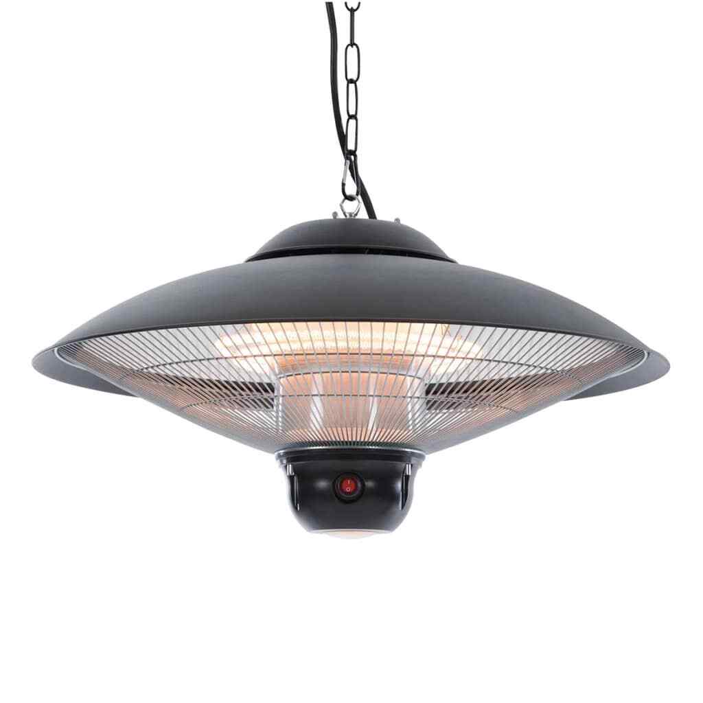 Chauffage suspendu extérieur Sirius noir haut de gamme 2100W halogène