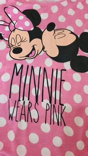 Disney Label Women Minnie Wears Pink PJ Pyjamas Shirt Tshirt Tee Top Size 16 - Picture 9 of 10