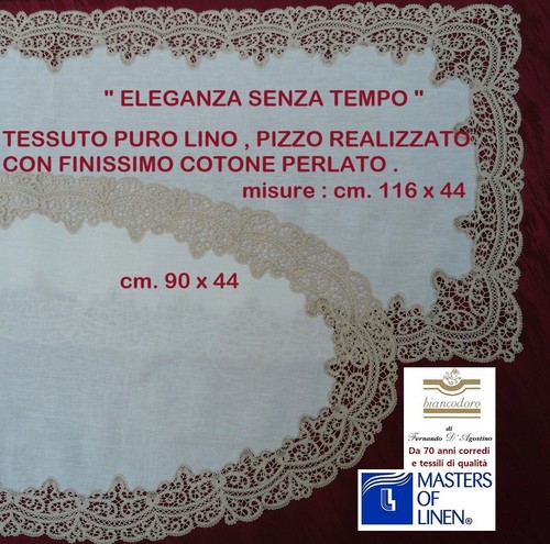LEINEN CENTER SPITZE TOMBOLO UND CANTU' HANDMADE KOORDINIERT 2 STÜCK - Bild 7 von 13