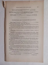 1875 Train Report PAINESVILLE & YOUNGSTOWN RAILROAD ~ Paul Wick, Prez. ~ Ohio