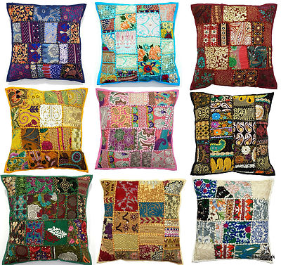 Pouf Patchwork Bohemien 32 Pollici In Cotone - Cuscino Da Pavimento