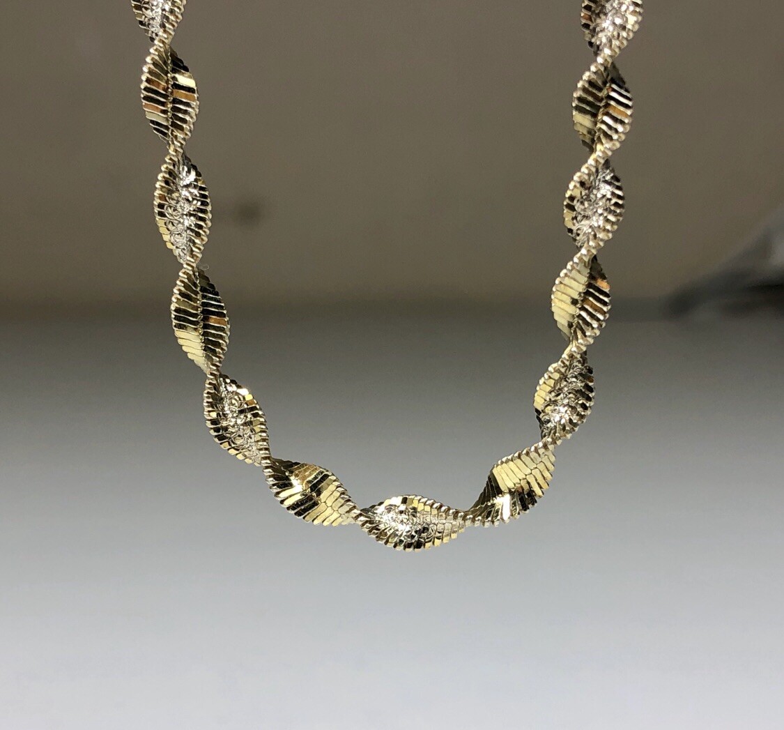 Vintage 925 Sterling Silver Twisted Rope Chain Bracelet Made in