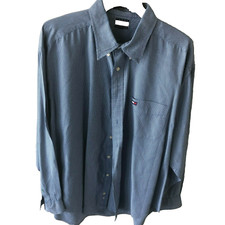 Tommy Hilfiger Men's XL 100 Cotton Blue Button Down Dress Shirt