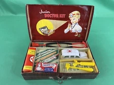 1950's Hasbro Junior Doctor Kit by Hassenfeld Bros. RARE SET WITH AMBULANCE CAR!