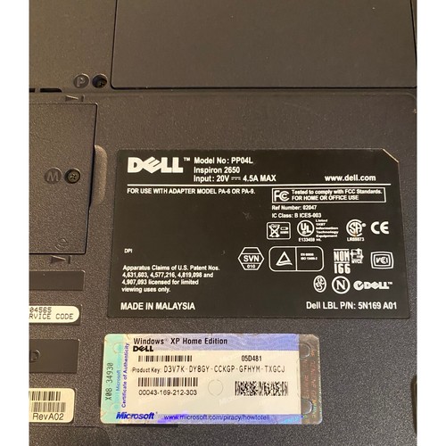 Dell Inspiron 2650 (PP04L) For Parts Or Repair Laptop Netbook - Picture 7 of 7