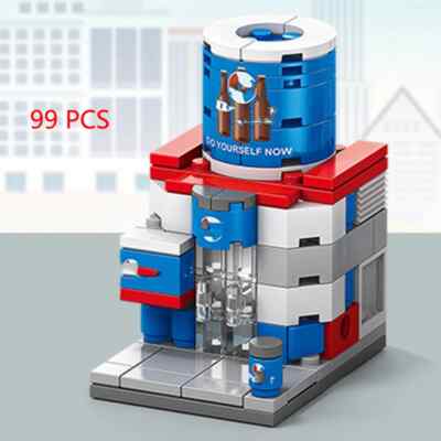 Mini Architecture Hamburg Coffee Kola Shoe Flower Market Store Brick Toy City