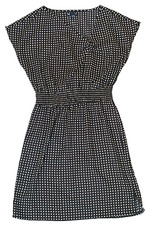 Gap Womens short sleeve Black Dot Print mini dress V Neck size Small