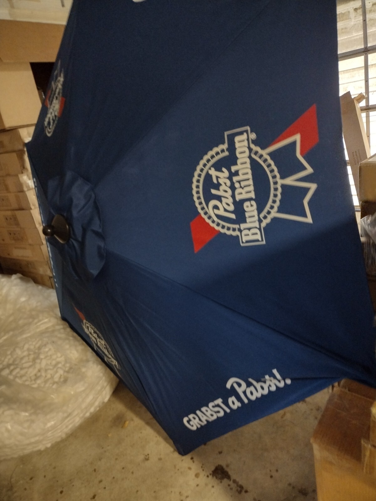 NEW Pabst Blue Ribbon Beer Patio Umbrella In Box W/ Brewery Logo Tavern